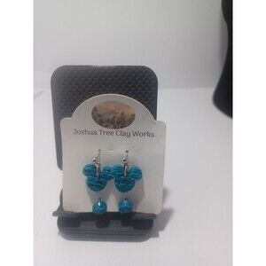 Handmade Disney Mickey Mouse Head Blue Earrings Unique Jewelry Gift Fashion